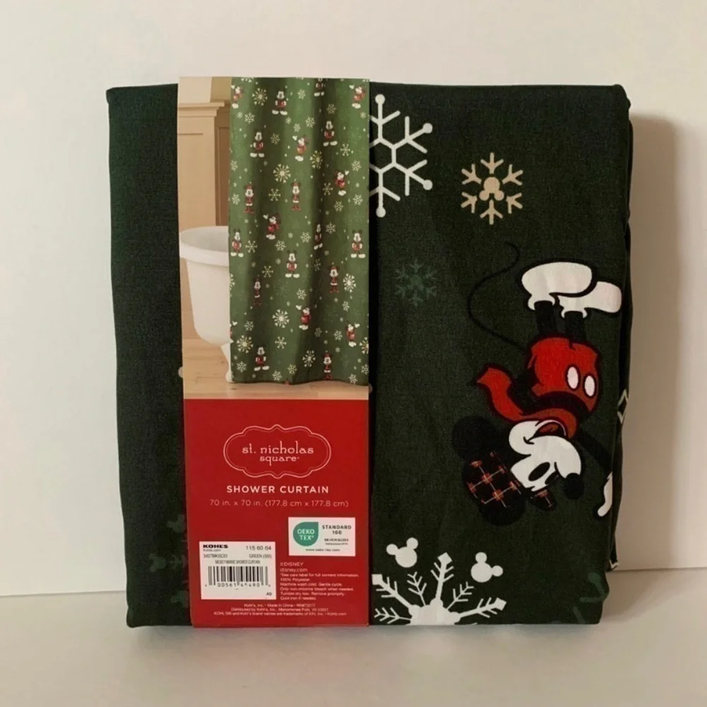 NWT. ST. NICHOLAS SQUARE Disney Mickey and Minnie Shower Curtain